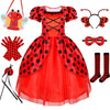 Ladybug Costume Lady Bug Costumes For Girls Halloween Costumes For Kids Toddler Costume Ladybug Dress Ladybird Dress Up For Birthday Christmas 5-6 Years