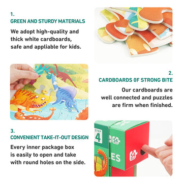 Toi Leveled Puzzles For Kids Aged 3.5 And Up, Toddler Puzzle Preschool Learning Jigsaw Puzzles, Large Pieces Educational Game Fo