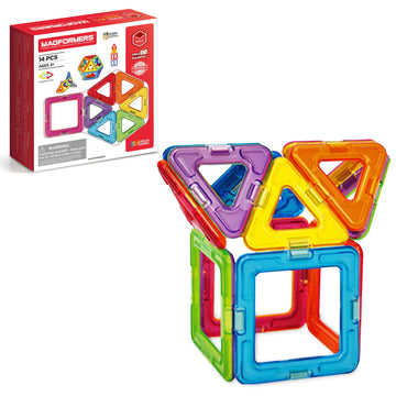 Magformers Rainbow 14 Piece Set - Magnetic Tiles Building Blocks, Educational Kit, Stem Toy Set - Magnetic Building Tiles For Ki
