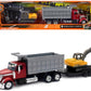 New Ray Toys Dump Truck with Excavator 1:43 Scale Diecast Model 16623, Red