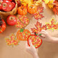 Zliisang 24PCS Make You Own Fall Crafts Kit Bulk Maple Leaves Pumpkin Apple Acorn Paper Suncatchers DIY Kit for Autumn Thanksgiv