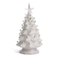Milltown Merchants Ceramic Christmas Tree - 11.5" Lighted Vintage Tabletop Decor - White with Lights
