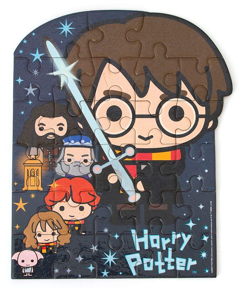 Playhouse Glow In The Dark Harry Potter Chibi 28-Piece Die-Cut Shaped Mini Puzzle For Kids