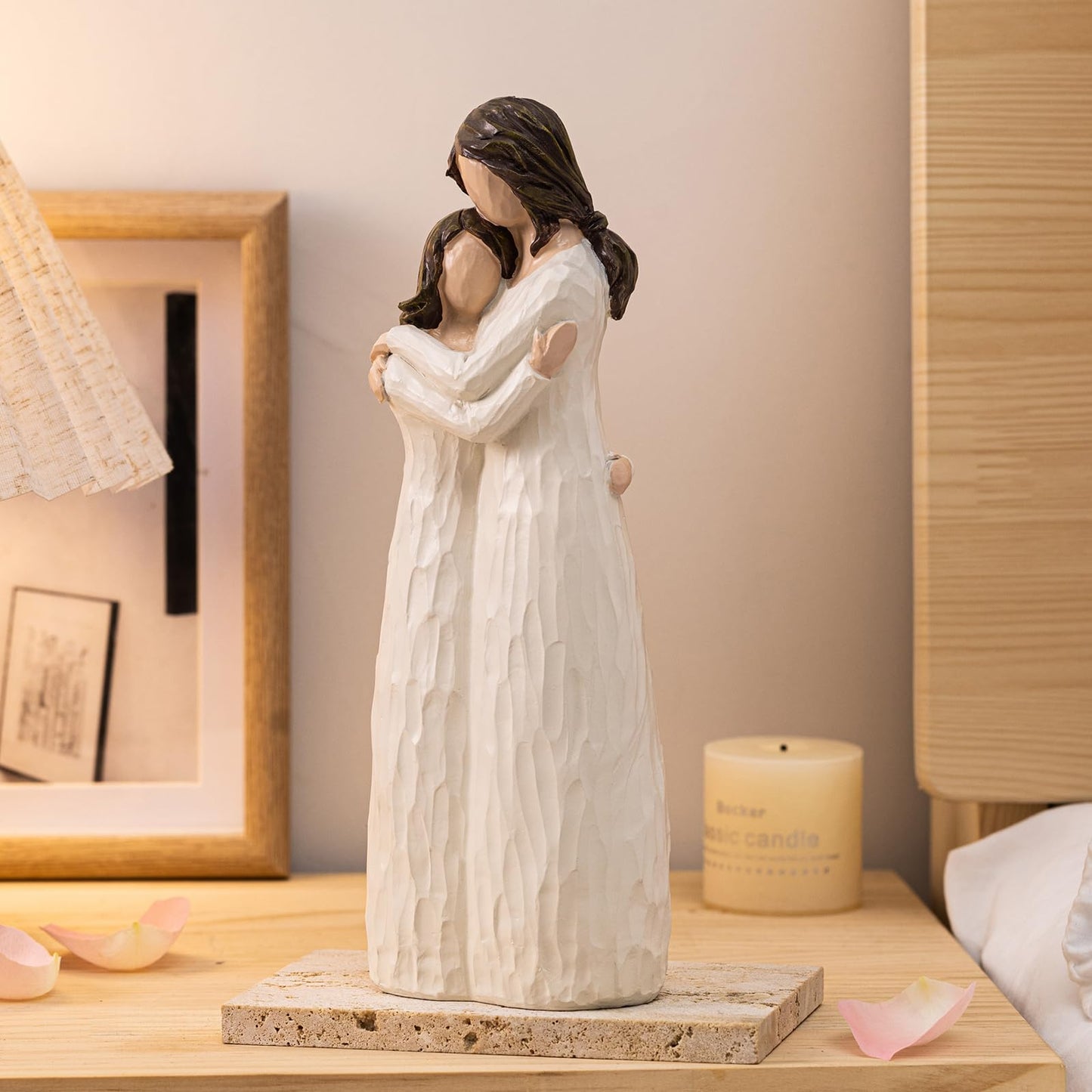 Elegondrar Resin Mother and Daughter Hugging Figurines - 9.8" H, Multicolor - Perfect Gifts for Mother's Day, Christmas, or Birthdays