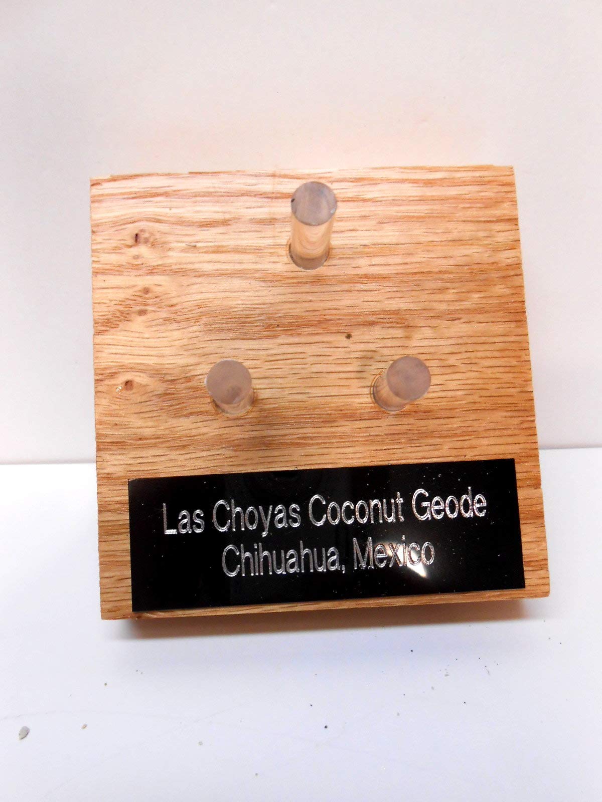 Genuine Huge Softball Sized Crystal Filled Los Choyas Geode Half on Free Custom Oak Stand