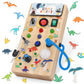 Dinosaur Light Switch Board - 8 Led Switches, Sensory Montessori Toy For 1+ Year Olds