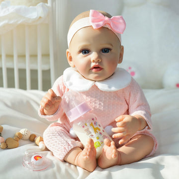 SCOM Reborn Baby Doll Pink Bettie  18-Inch Lifepreviously openedborn Girl w/Birth Certificate  Magnetic Pacifier & Bottle  Soft-Touch Vinyl  Pink Outfit - Gift & Collector Doll  Ages 3+