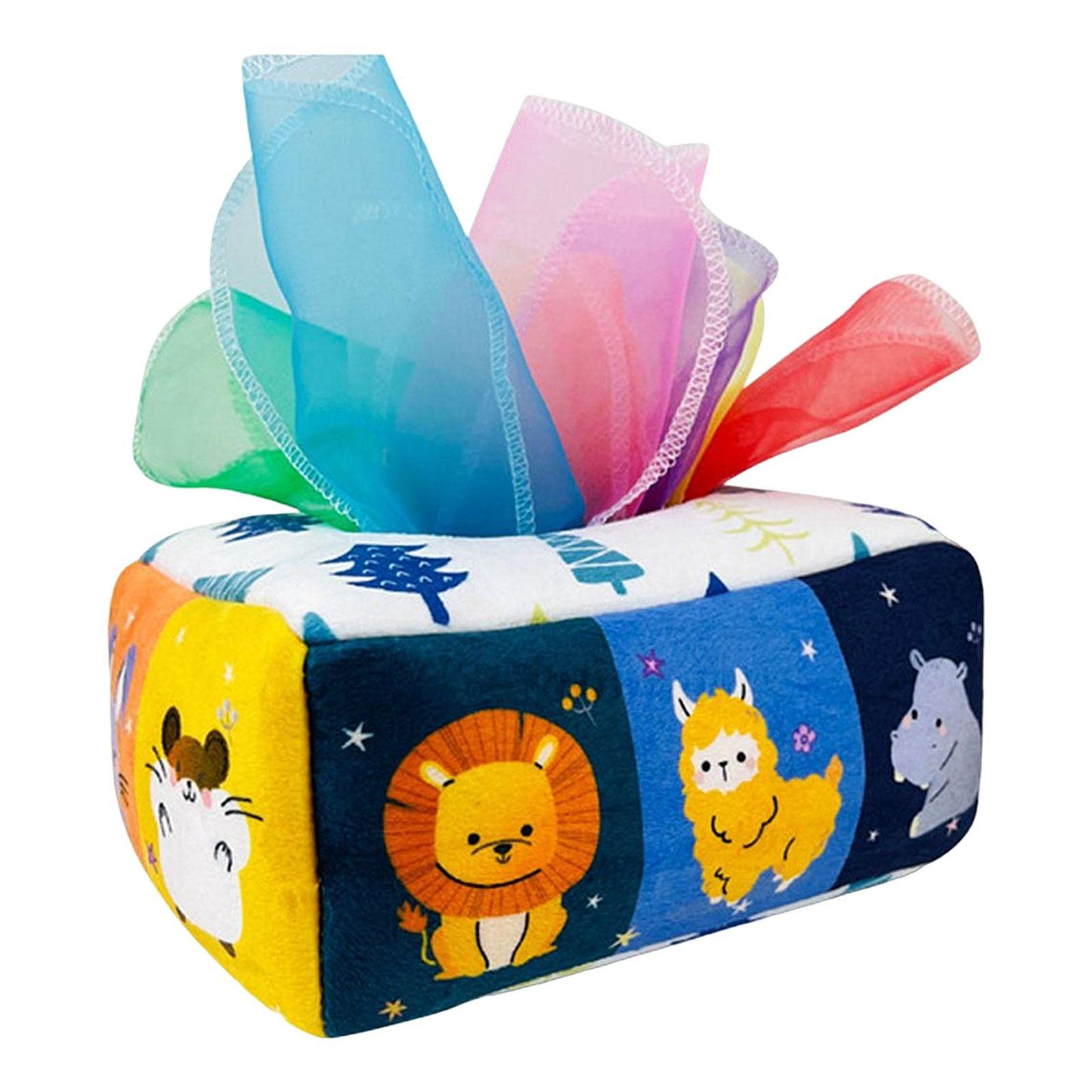 Ilsmysutra Baby Tissue Box Toys Crinkle Sensory Toys Interactive For Holiday Gifts Animals|Toys For Baby|Developmental Baby Toys