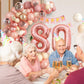 80Th Birthday Decorations For Women,Rose Gold 80Th Birthday Balloon Arch Garland Kit With Happy 80Th Birthday Number 80 Foil Bal