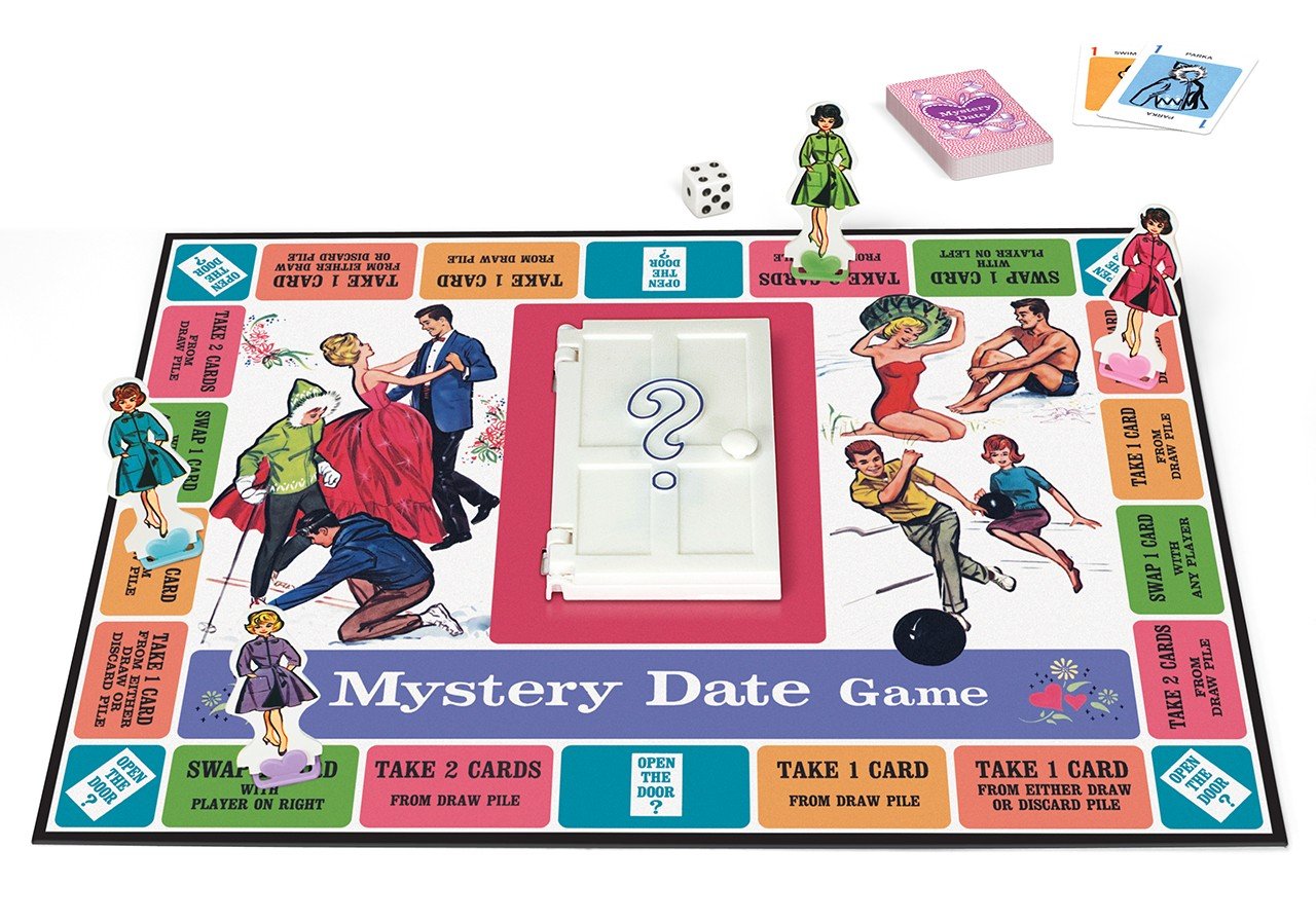 WS Game Company Mystery Date Nostalgia Edition Board Game, Metal Collectible Tin, Pink, Model 22505