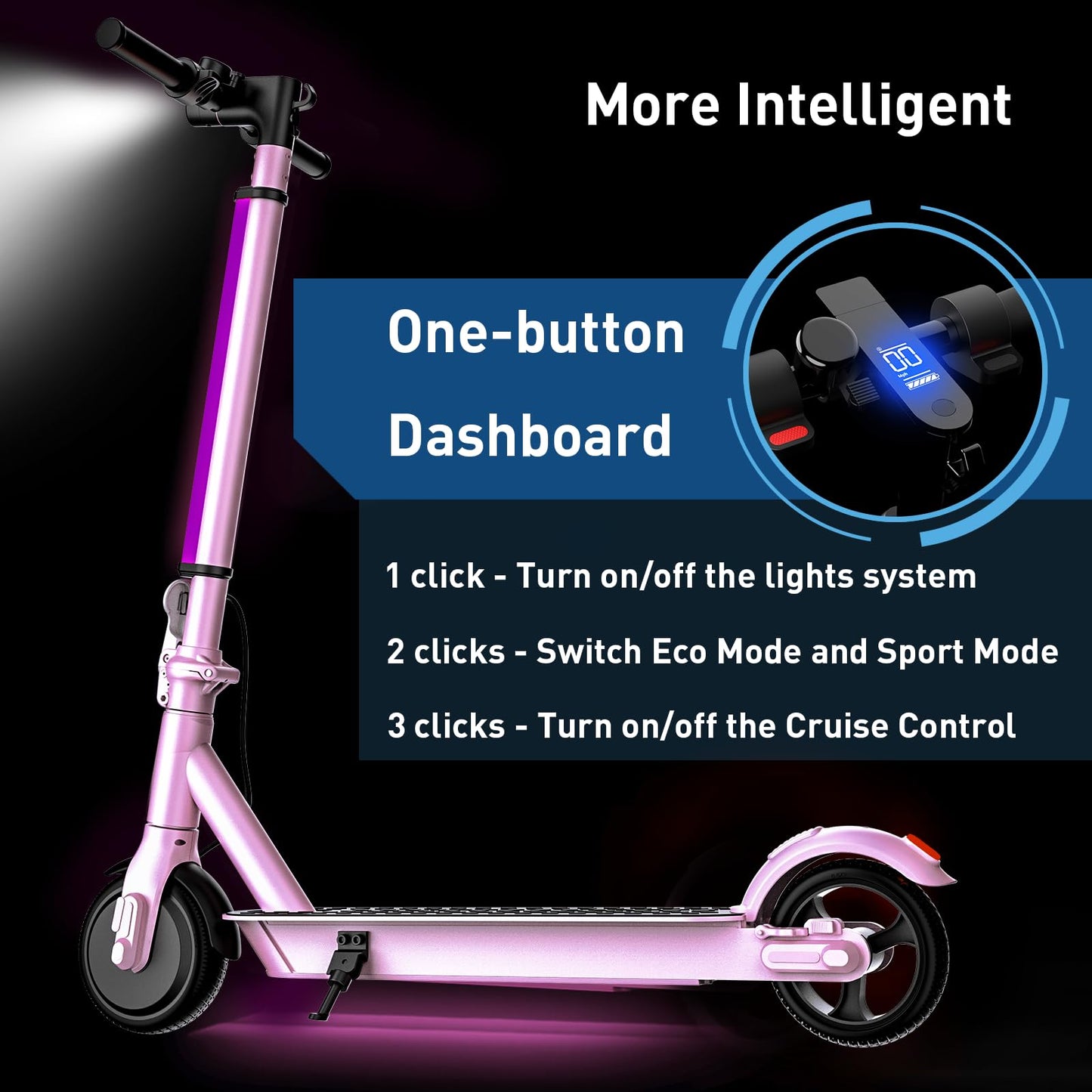 Hiboy S2 Lite Electric Scooter - 6.5 Solid Tires - Up to 10.6 Miles Long-Range & 13 MPH Portable Folding Commuting Scooter for T