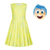 Cefirature Girls Joy Costume Dress With Mask Toddler Kids Cartoon Printed 2 Two Movie Outfits Casual Daily School Wear Dress Up