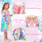 LIMIROLER Princess Dress Up Toys Set - 9 Pcs Rainbow Mermaid Cape Kit for Girls 3-8 Years, Polyester, Great Gift for Birthdays & Holidays