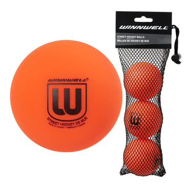 Winnwell Sports Street Hockey Balls - Indoor & Outdoor Balls with Storage Bag - Hockey Gear Ideal for Field  Road  Or Street Hockey Games - 65mm & 50 Gram Weight