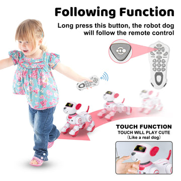 Zreswap Remote Control Robot Dog Toy: Programmable Robotic Puppy for Kids Smart Interactive Robot Pet Dog Dancing Singing Stunt