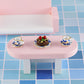 15 Pieces Miniature Porcelain Tea Cup Set Kitchen Miniature Porcelain Set Mini Flower Pattern Teapot Cup Plates Dollhouse Kitchen Accessories(Retro Flower Style)
