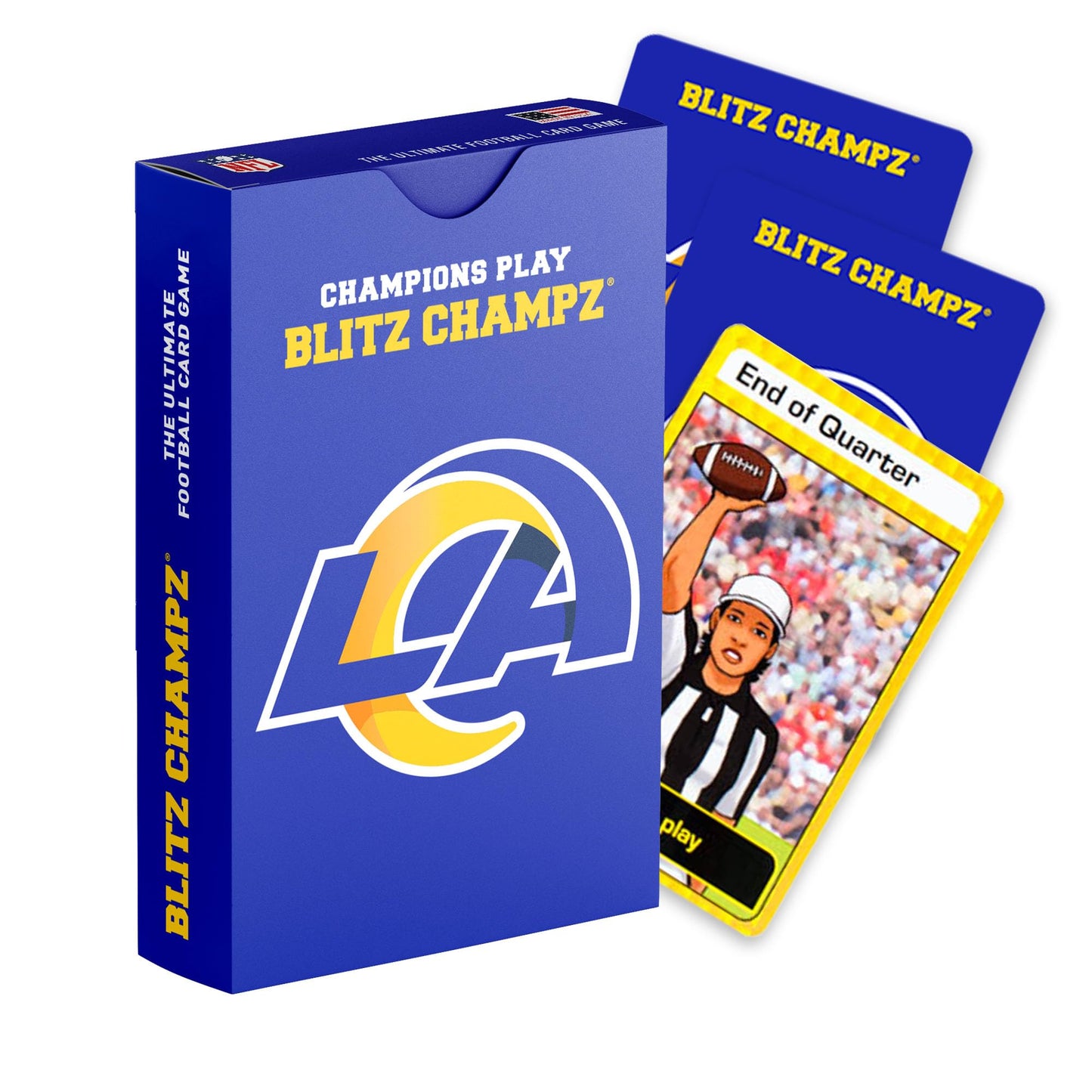 Blitz Champz Los Angeles Rams - Officially Licensed NFL Playing Cards & Rams Gifts for Men & Women, Fun Travel Card Games for Ad