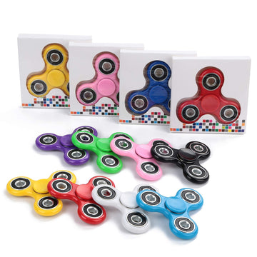 Scione Fidget Spinner Bulk 10 Pack Tri-Spinner Office Desk Classroom Adhd Anti Anxiety Focus Finger Fidget Spinners Stress Relief Toys Gifts For Adults Kids Party Favors Easter Basket Suffers