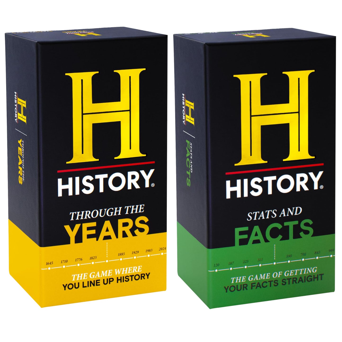 History Channel New Games Bundle - Stats & Facts And Through The Years - General Knowledge Super Trivia Chronology Timeline Card