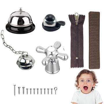 6 Pieces Busy Board Diy Accessories For Toddlers - Sensory Board Parts - Zipper Kids- Meal Bell - Bike Bell - Hook And Loop Tape