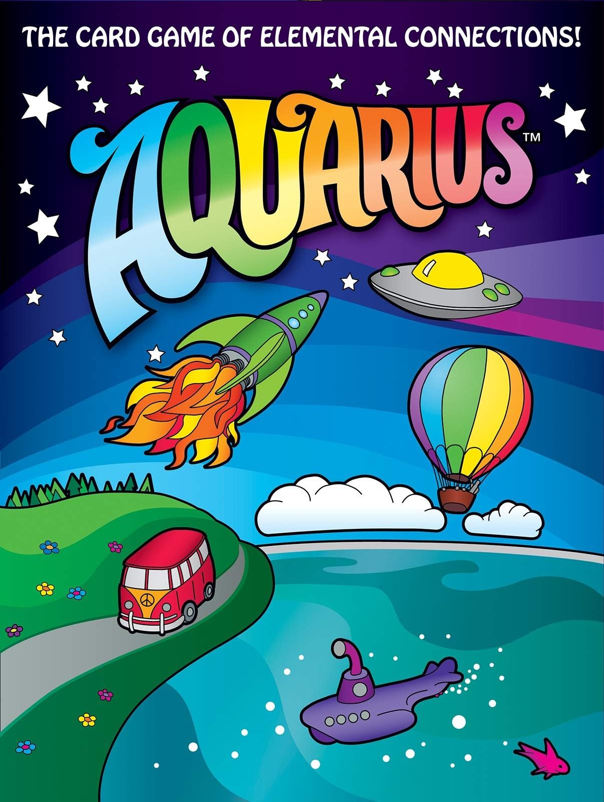 Looney Labs Aquarius Card Game - Elemental Strategy For 2-5 Players