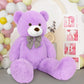 Maogolan Big Purple Human Size Teddy Bear 4 Feet 47 Inch Huge Lavender Teddy Extra Large Lilac Bears For Girlfriend Wife