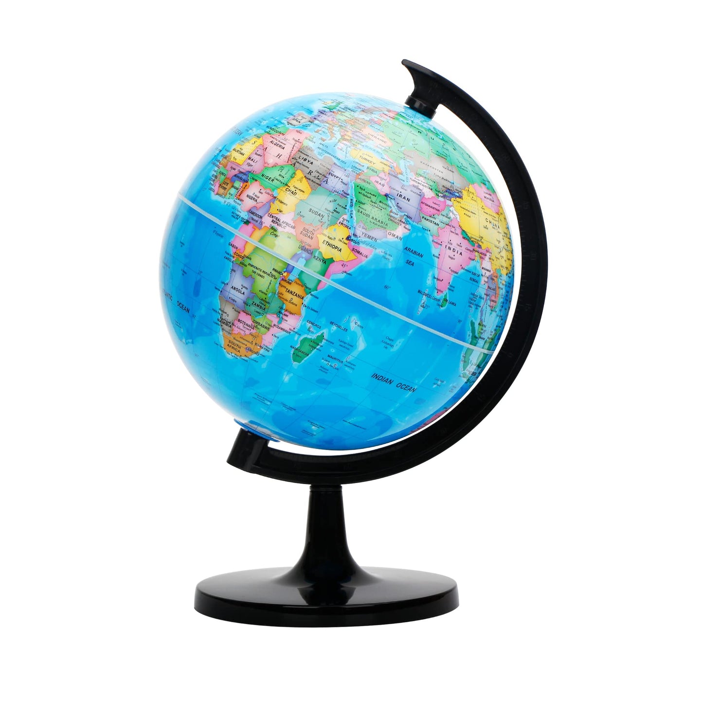 Exerz 8' World Globe - Political Map Educational Globe - Self Assembled School Globe - Spinning Globe