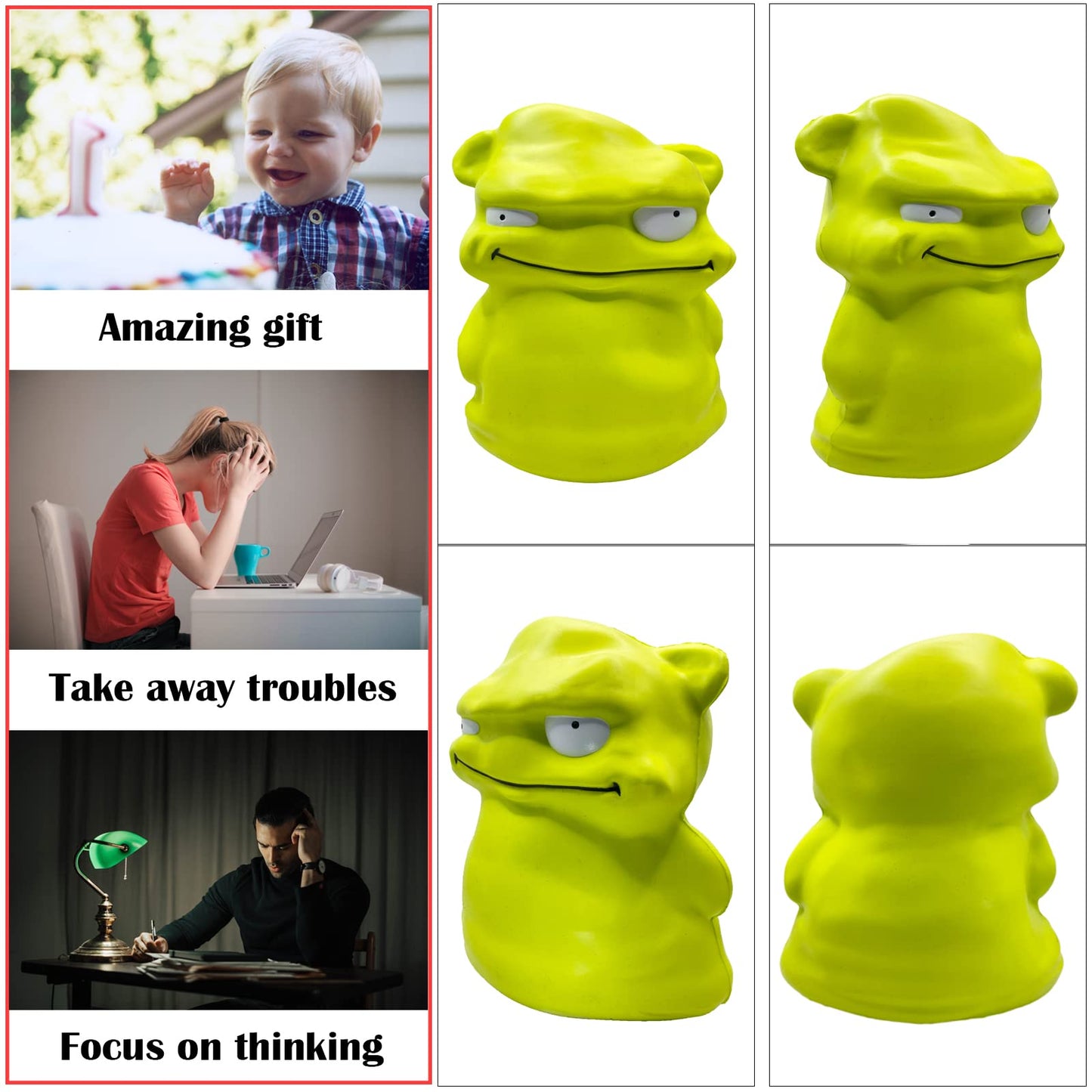 Funnysquee 9.8 Inches Gaint Green Monster Slow Rising Squishies,Jumbo Squishys Birthday Gift For Kids, Stress Relief Kawaii Squi