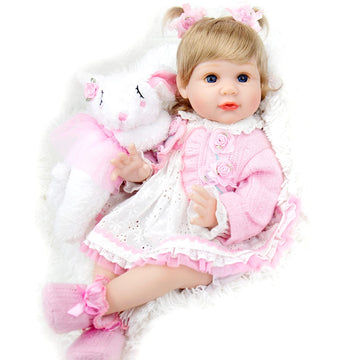 Milidool Lifelike Reborn Baby Dolls Girl - Realistic Newborn Girl Dolls Realistic Silicone Baby Dolls Girl Real Baby Doll Packaged With Bunny Toy Feeding Toy Accessories Gift Set For Kids Age 3+