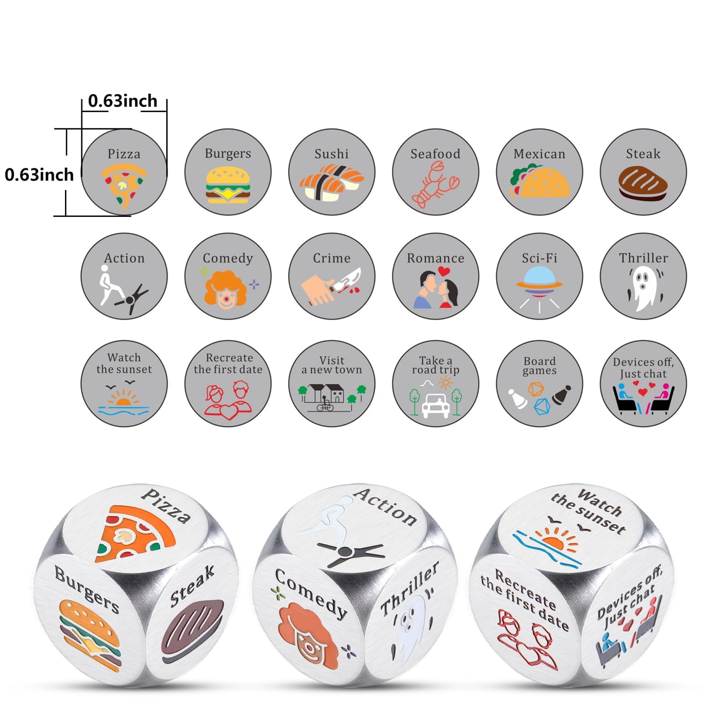Easter Basket Stuffers for Teens Valentines Day Gifts for Him Her Food Decision Dice Decider Gifts for Boyfriend Husband Girlfri