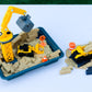 Cat Construction Toys, Dig N' Build Dirt Playset With 12 Oz Of Dirt Compound, 2 Little Machine Vehicles, Crane, Molds, And Storage Tray, Indoor/Outdoor Play For Kids Ages 3+