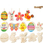 Curious Button 10 Pcs Easter Crafts For Kids  Wooden Bunny Cutouts Painting Kit (3.1 X 2.3 Inch) | Diy Easter Bunny Art & Craft