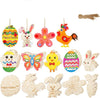 Curious Button 10 Pcs Easter Crafts For Kids  Wooden Bunny Cutouts Painting Kit (3.1 X 2.3 Inch) | Diy Easter Bunny Art & Craft