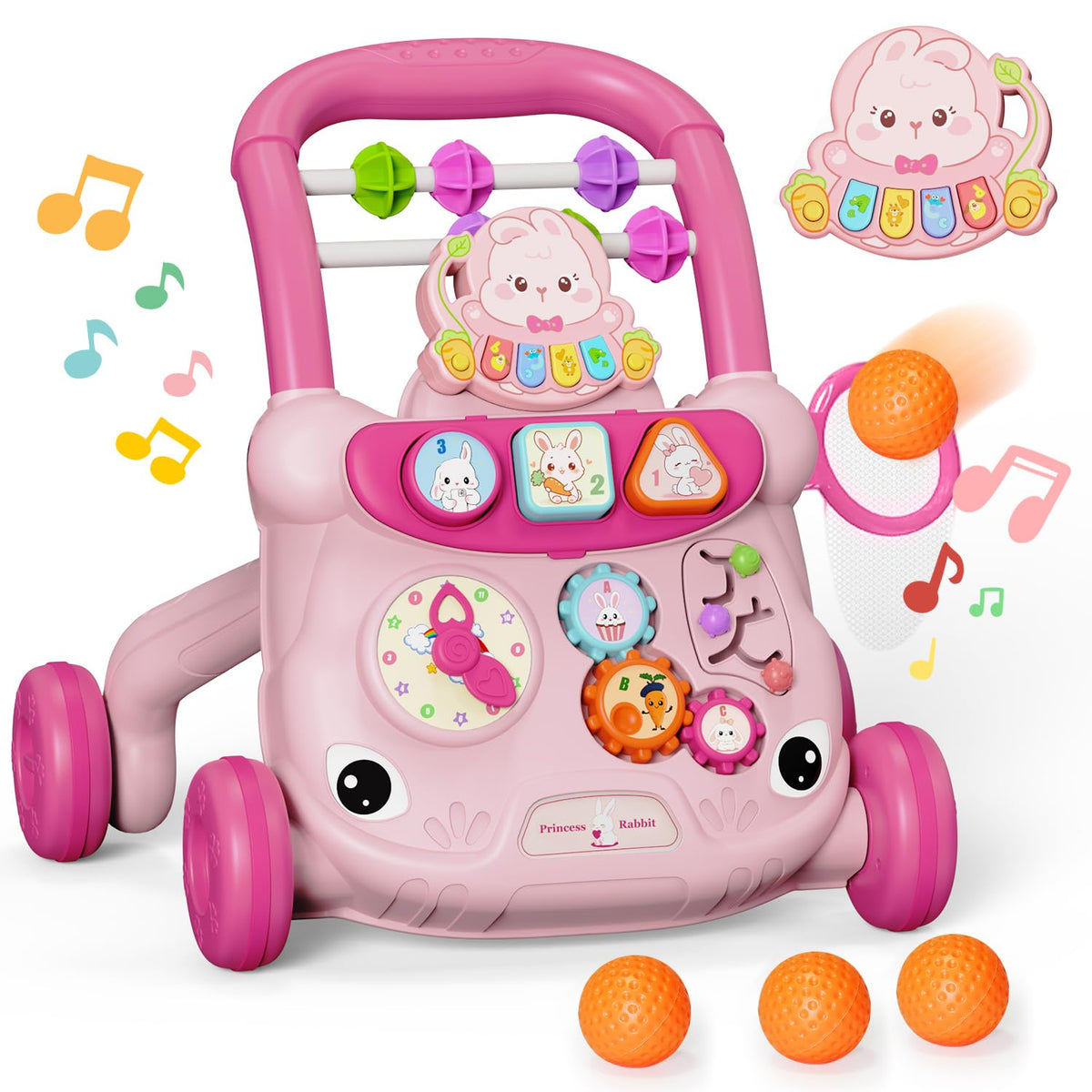 Baby Walker Toys,Push Walker For Boys & Girls Learning To Walk,Sit To Stand Early Educational Toys,Activity Center For Infant,Ch