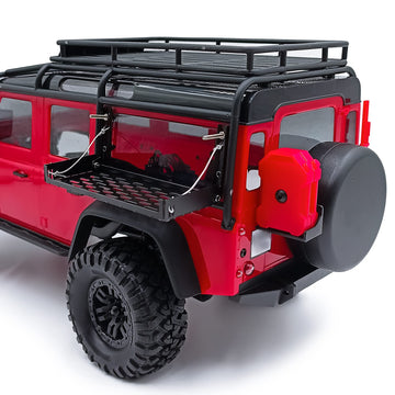 SWX Simulation Stainless Open Cover Folding Camping Table Board for TRX4M Defender 1-18 RC Crawler Car Upgrade Parts