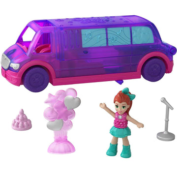 Polly Pocket Pollyville Party Limo Toy - Multicolor, Plastic, Model GGC41
