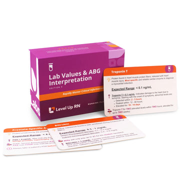 Lab Values & Abg Interpretation Flash Cards - No Fluff - Only Essential Info For Nursing School - 2025 Nclex Ati Hesi Review Lpn