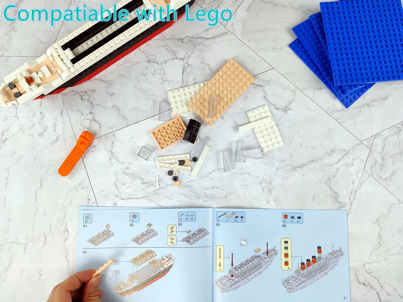 OneNext RMS Titanic Model Building Block Set - 548pcs DIY Educational Toy - Large Multicolor Plastic 3D Puzzle for Adults and Kids