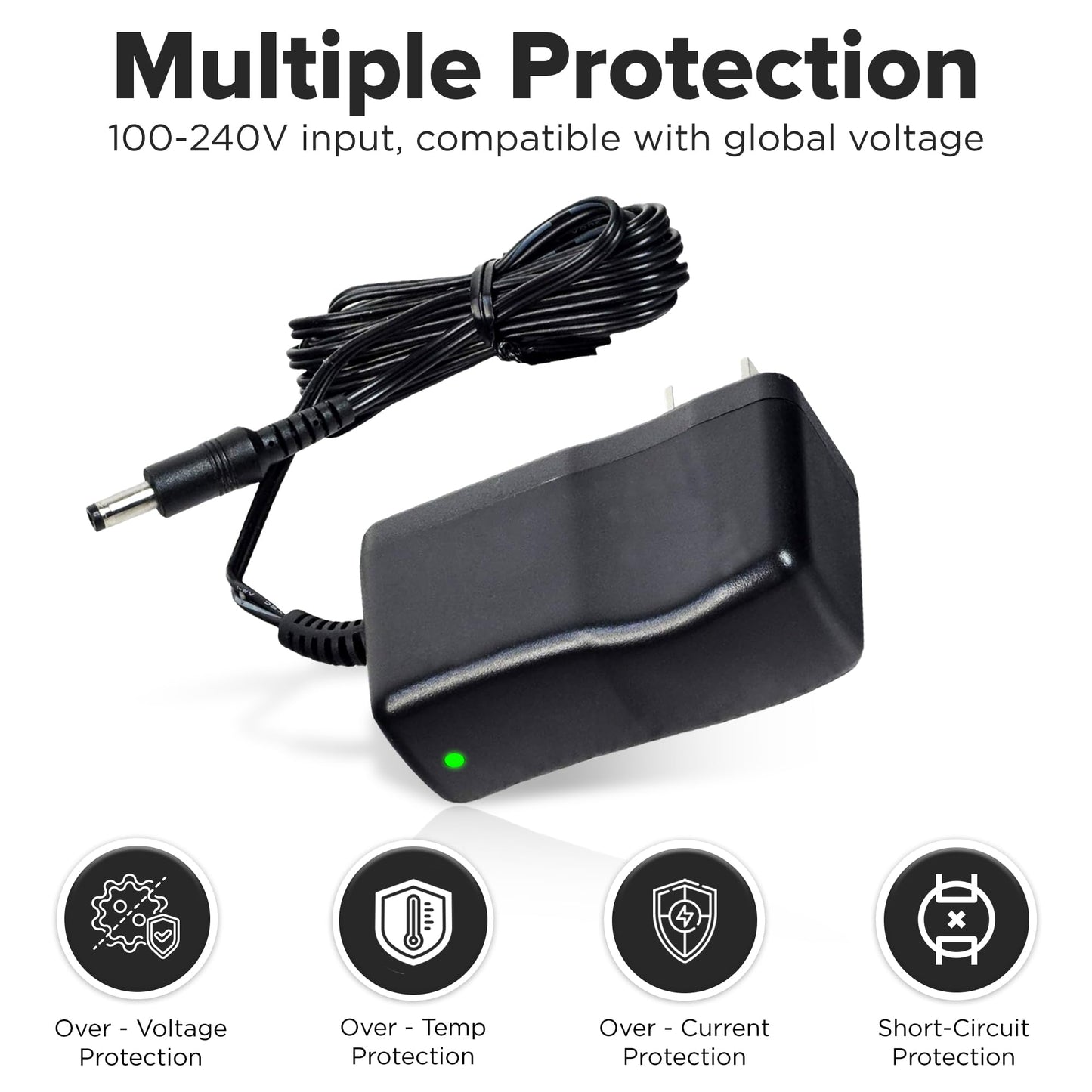 Alveytech 22 Volt 0.5 Amp Coaxial Lithium-Ion Battery Charger - Replacement Parts For The Razor Drift Rider And X Electric Skate