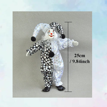 Maxyoung 9 Inch Porcelain Clown Doll Vintage Dolls Figurine, Collectible Figure, Hand Painted Toy, Christmas Halloween Birthday Gift, Movable Joints