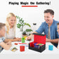 Yexiya 7 Pcs Deck Card Boxes, 1 Leather Deck Storage Box With 6 Plastic Deck Card Cases Playing Cards Box(Black, Red)