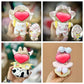 17cm Doll Clothes for Doll, Outfits Costumes Compatible with Dolls Keychain Accessories (3-Piece Cow Set)
