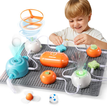 Risuntoy Circuit Kits For Kids Age 3-12,25Pcs Circuit Blocks Board,Diy Electronics Exploration Kit With 64 Projects,Science Kits For Boys Girls, Full Color Project Manual,Stem Educational Toys