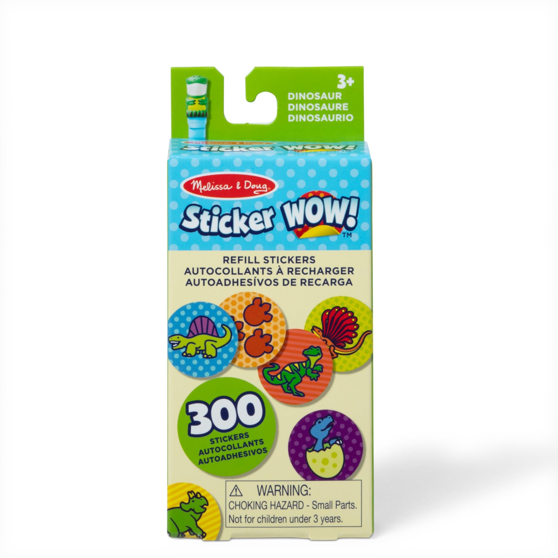 Melissa & Doug Sticker Wow! 300+ Refill Stickers for Sticker Stamper Arts and Crafts Fidget Toy Collectibles  Dinosaur Theme, A