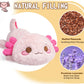 Cuckool Pink Axolotl Stuffed Animals, Microwavable Stuffed Animals Heating Pad For Cramps, Pain Stress Relief, Heatable & Coolab