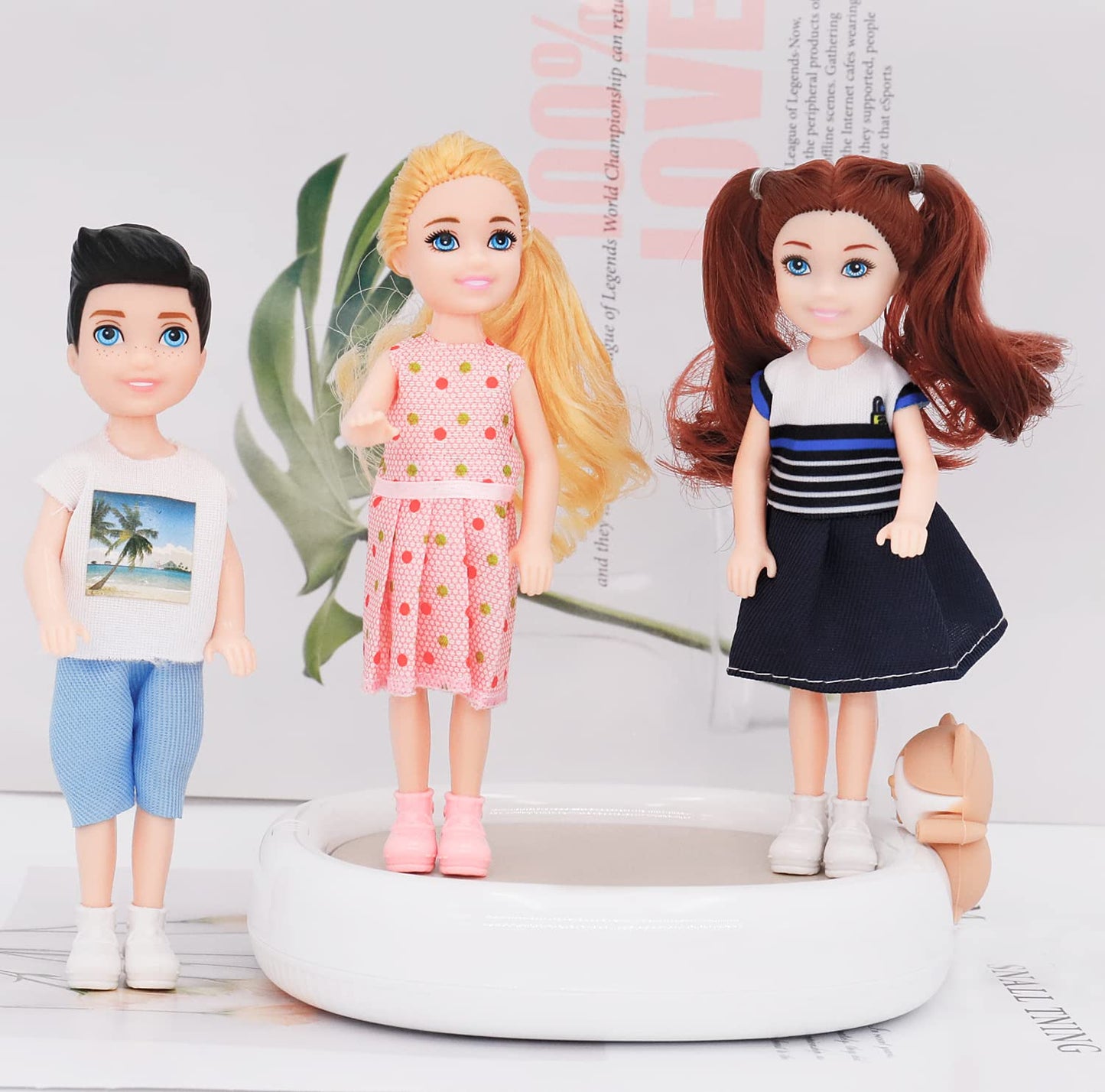 Lembani 10 Sets 5 Inch Mini Dolls With Clothes, 5 Pieces Boy Dolls And 5 Pieces Girl Dolls, Mini Princess Dolls Toy For Dollhouse Kids Gifts