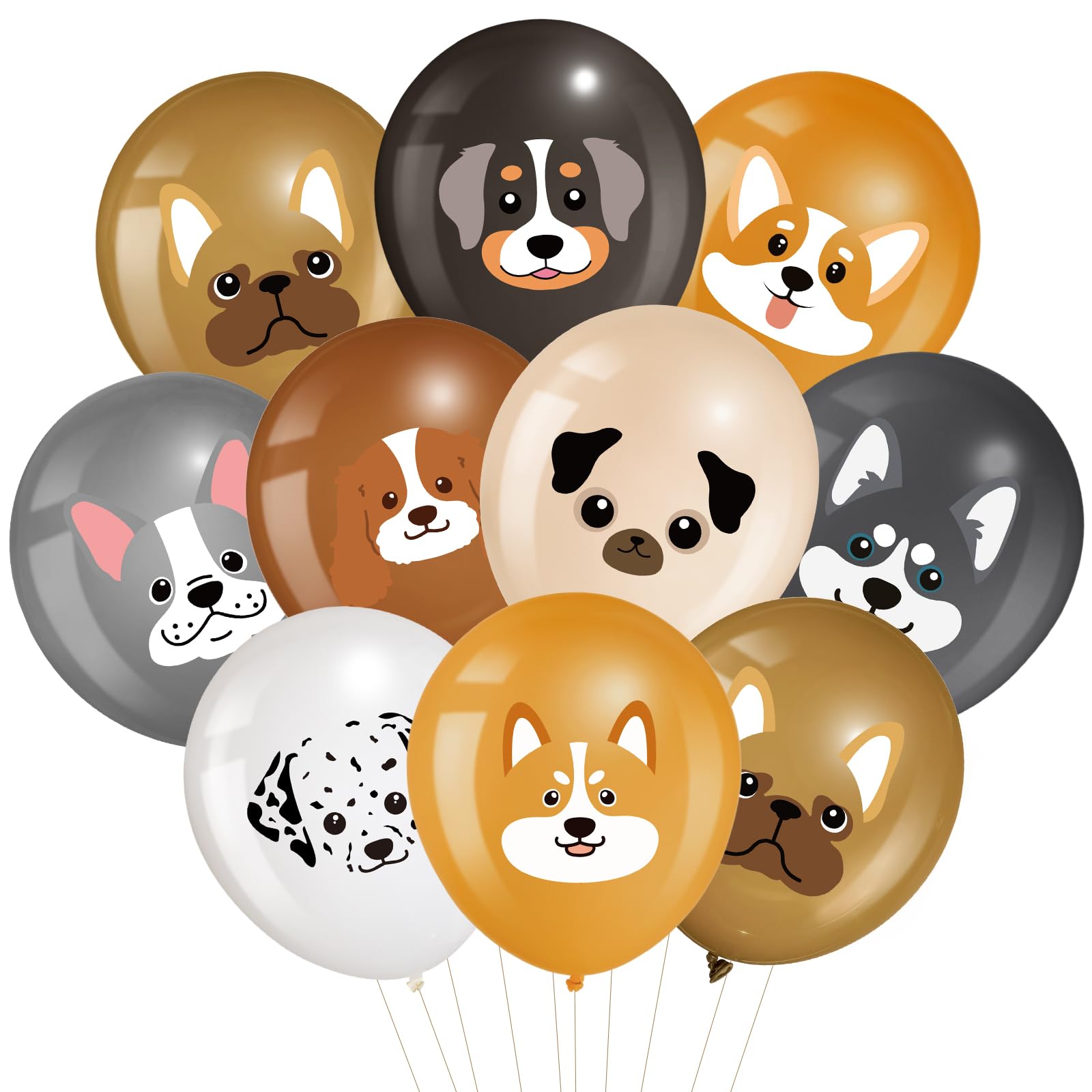 Censen 45 Pcs Dog Balloons 12 Inch Puppy Latex Balloons Birthday Decorations Animal Dog Theme Party Supplies for Pets Party Deco