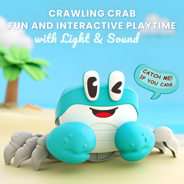 Bekilole Crawling Crab Baby Toys | Boys Gifts Interactive Fun For Tummy Time Moving Walking Running | Musical Toddler Boys Girls Birthday Gift Toys 0+ Months | Battery Not Included - Blue