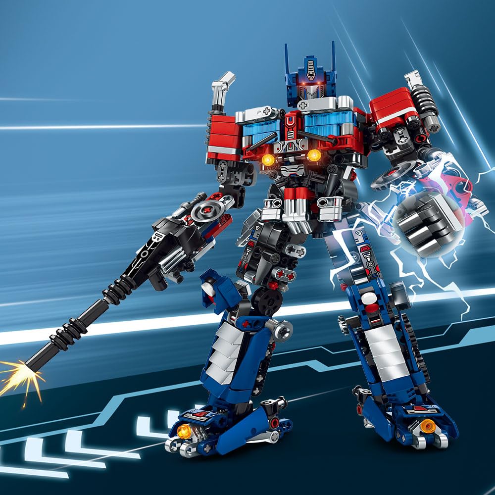 Mesiondy Transform Robot Building Toy Set, Construction Educational Stem Toys,Transforming Robot Building Kit, Blocks Toys For A