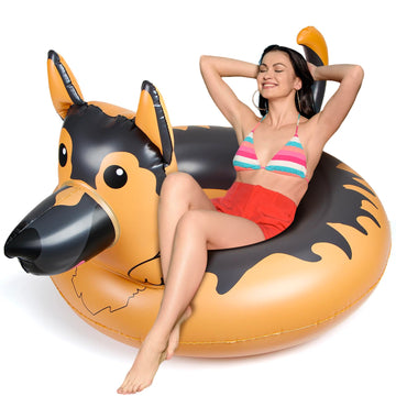 Silph Plc Funny Pool Float, Fun Pool Floats For Adults, Dog Party Tube Inflatable Raft For Kids, Dog Pool Float Swim Ring For Be